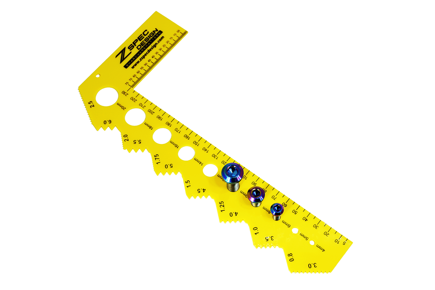 ZSPEC Metric Bolt / Fastener Thread Measuring Gauge, L-Shape