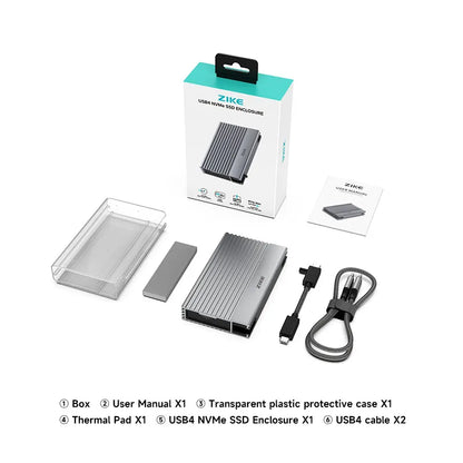 ZikeDrive Z666 USB4 40Gbps NVMe M.2 SSD Enclosure