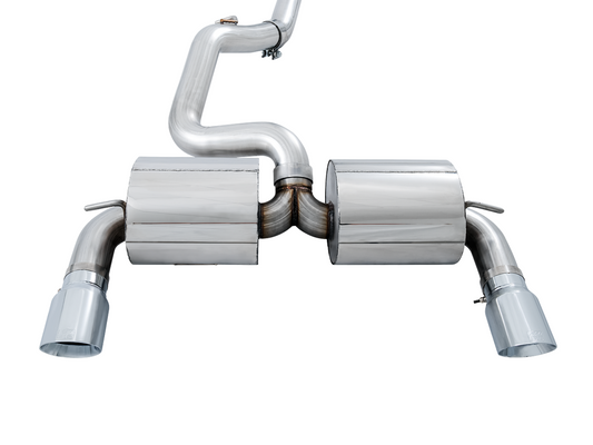 AWE Tuning Touring Edition Cat-back Exhaust for Ford Focus RS- Non-Resonated - Chrome Silver Tips 3015-32088