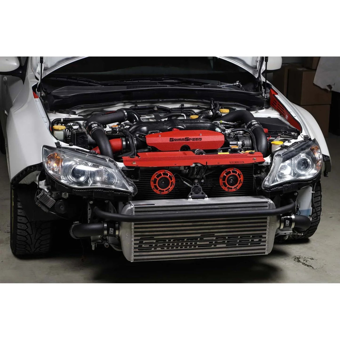 GrimmSpeed Front Mount Intercooler Kit - Raw Core with Black Piping - 2008-14 Subaru WRX GRM090230