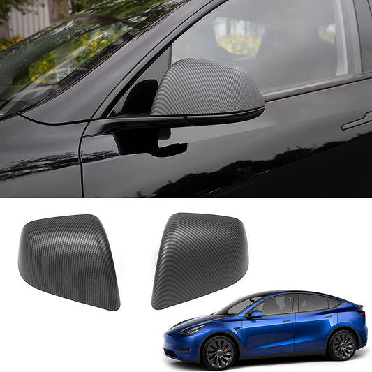 ABS Mirror Covers for Model 3/Y | 4 Finishes | 3M Tape | Scratch Protection | 3 Versions