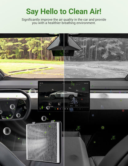 Activated Carbon Cabin Air Filter for Cybertruck | Multi-Layer HEPA Filtration