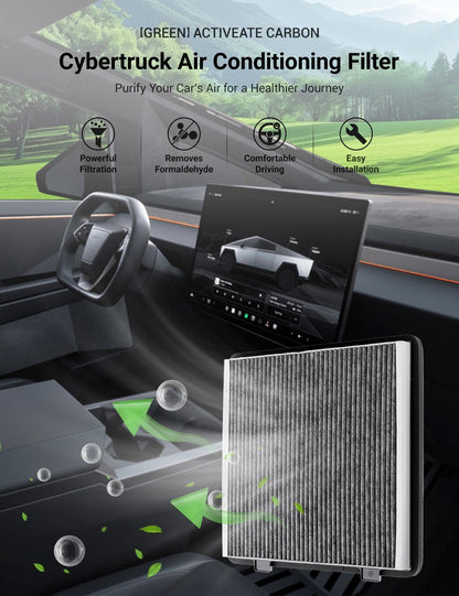 Activated Carbon Cabin Air Filter for Cybertruck | Multi-Layer HEPA Filtration