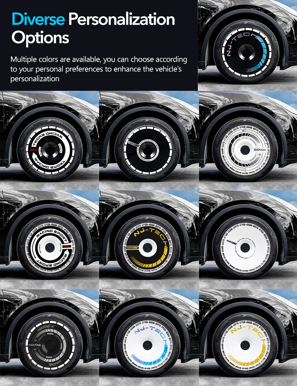 TESERY Aero DISC Wheel Covers for Model Y / Model 3 Highland