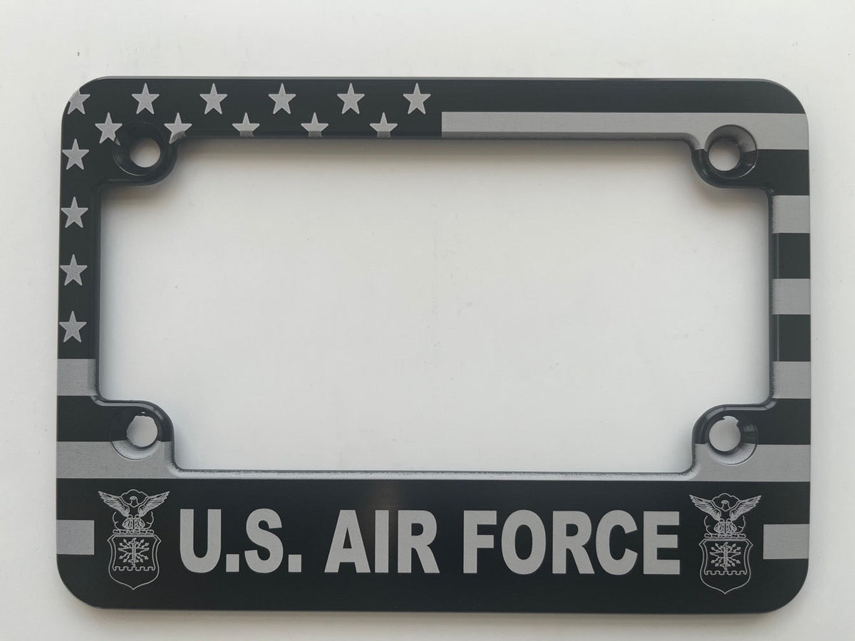 Air Force American Flag Billet Aluminum Motorcycle License Plate Frame