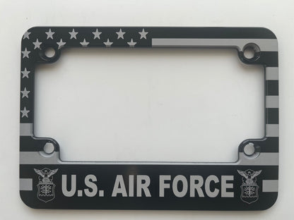 Air Force American Flag Billet Aluminum Motorcycle License Plate Frame
