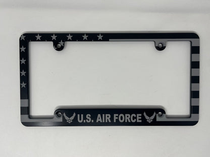 Air Force - New Logo American Flag Billet Aluminum License Plate Frame