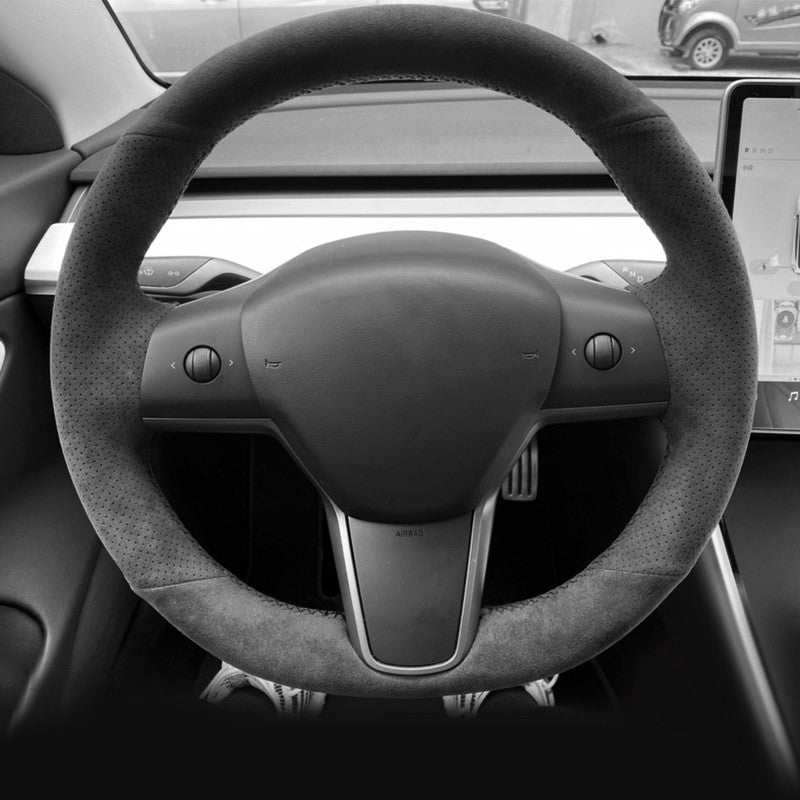 TESERY Alcantara Steering Wheel Cover for Model 3 / Y