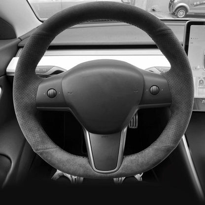 TESERY Alcantara Steering Wheel Cover for Model 3 / Y
