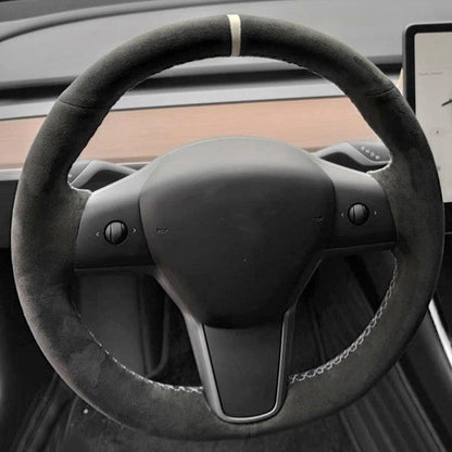 TESERY Alcantara Steering Wheel Cover for Model 3 / Y