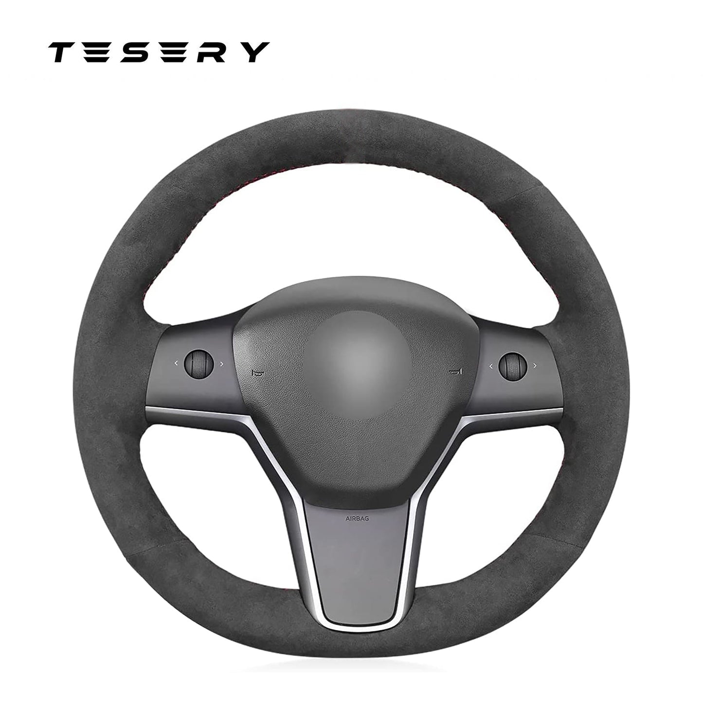 TESERY Alcantara Steering Wheel Cover for Model 3 / Y