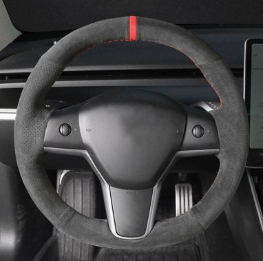 TESERY Alcantara Steering Wheel Cover for Model 3 / Y