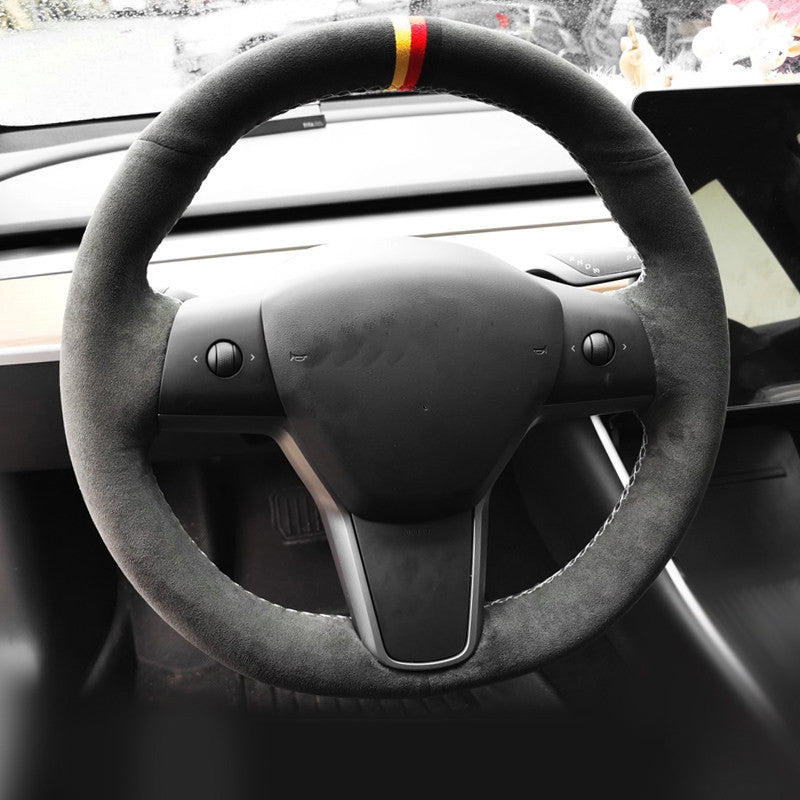 TESERY Alcantara Steering Wheel Cover for Model 3 / Y