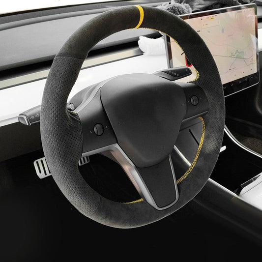 TESERY Alcantara Steering Wheel Cover for Model 3 / Y