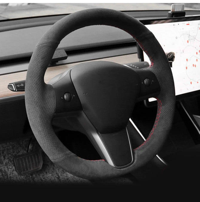 TESERY Alcantara Steering Wheel Cover for Model 3 / Y