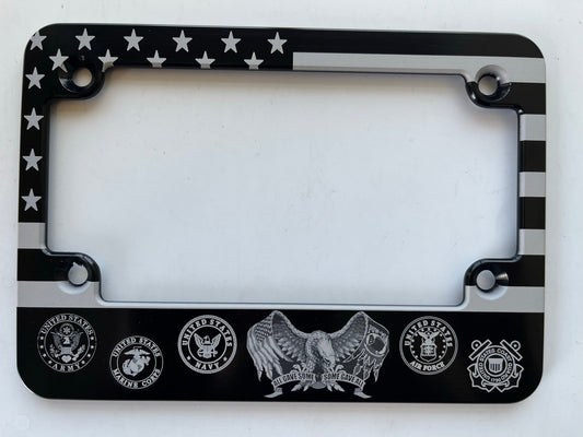 All Gave Some Some Gave All American Flag Billet Aluminum Motorcycle License Plate Frame