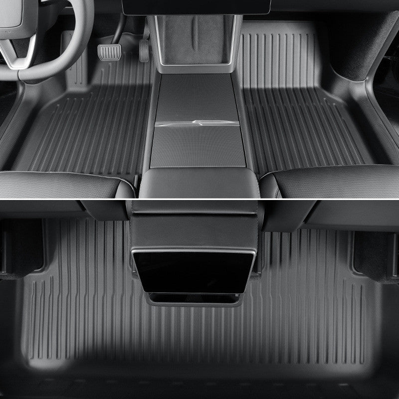 All Weather TPE Floor Mats with Door Sill Protector for Model Y Juniper (LHD)