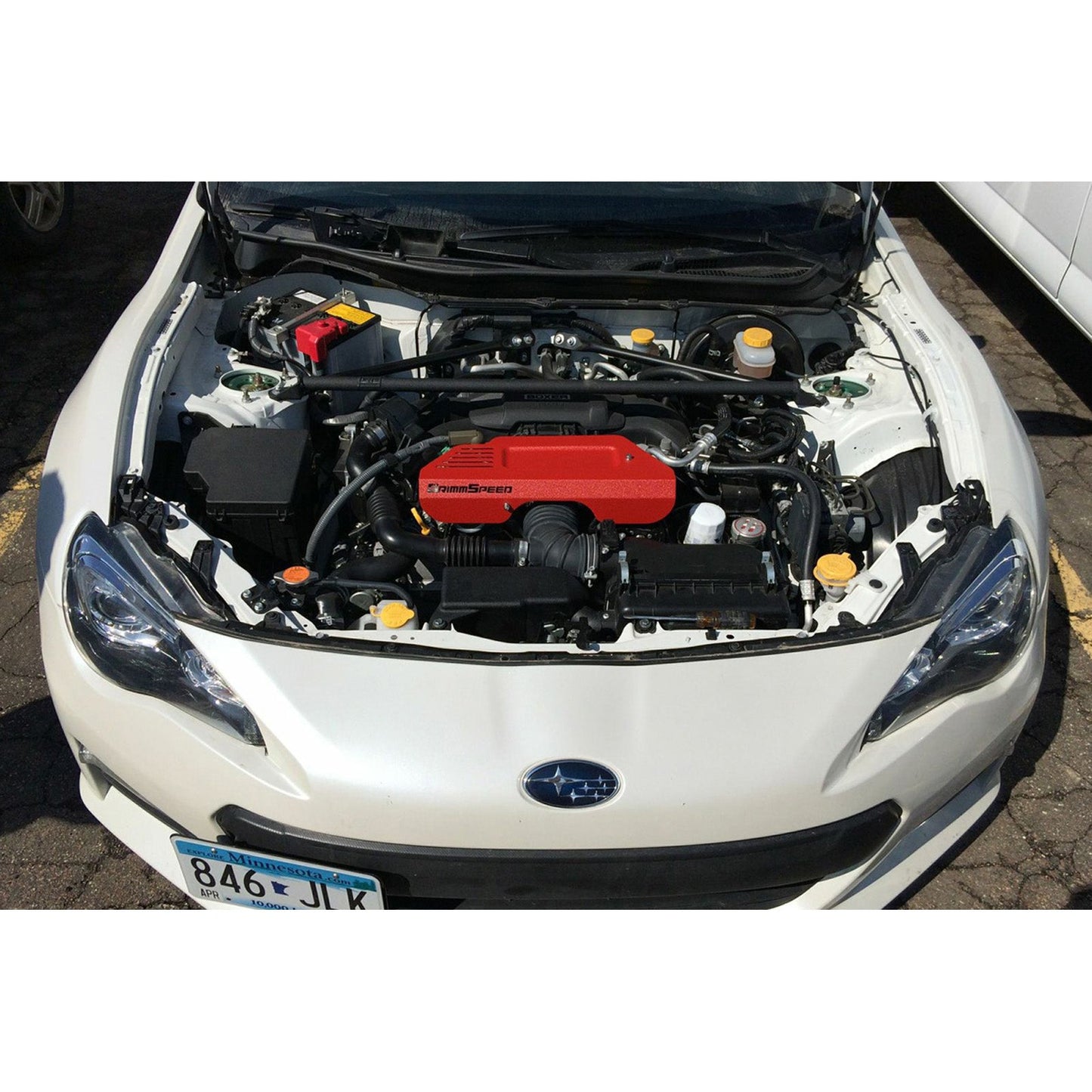 GrimmSpeed Pulley Cover with Tool Tray - Red - 2013-21 Subaru BRZ, 2013-16 Scion FRS, 2017-21 Toyota GT86 GRM099031