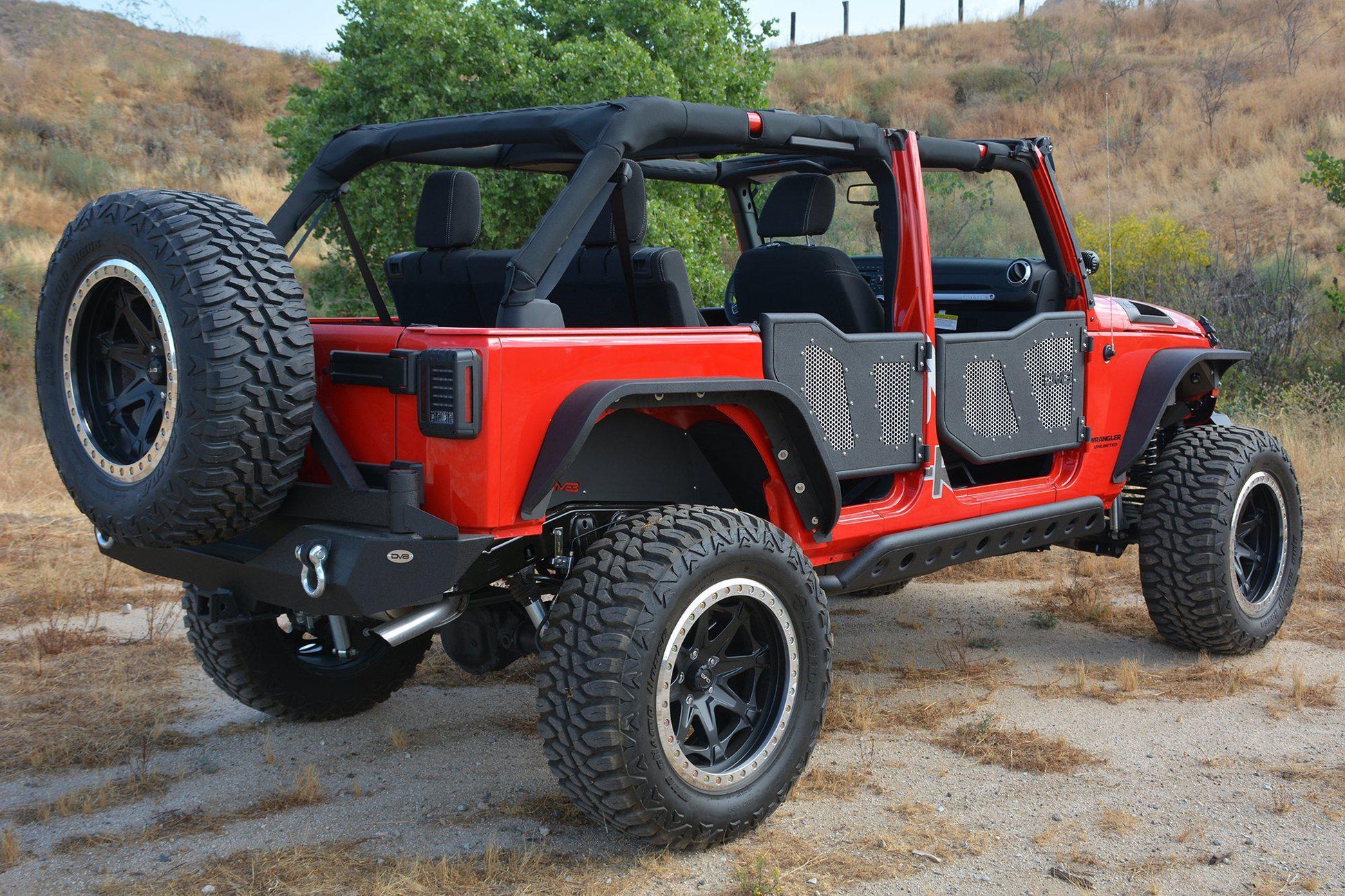 Aluminum Mesh Inserts for Front JK Rock Doors-DV8 Offroad