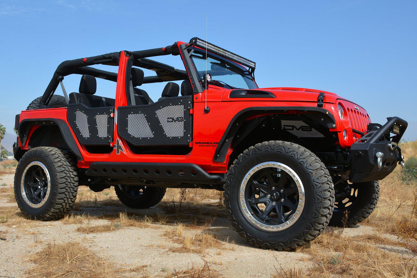 Aluminum Mesh Inserts for Front JK Rock Doors-DV8 Offroad