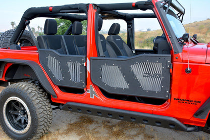 Aluminum Mesh Inserts for Front JK Rock Doors-DV8 Offroad