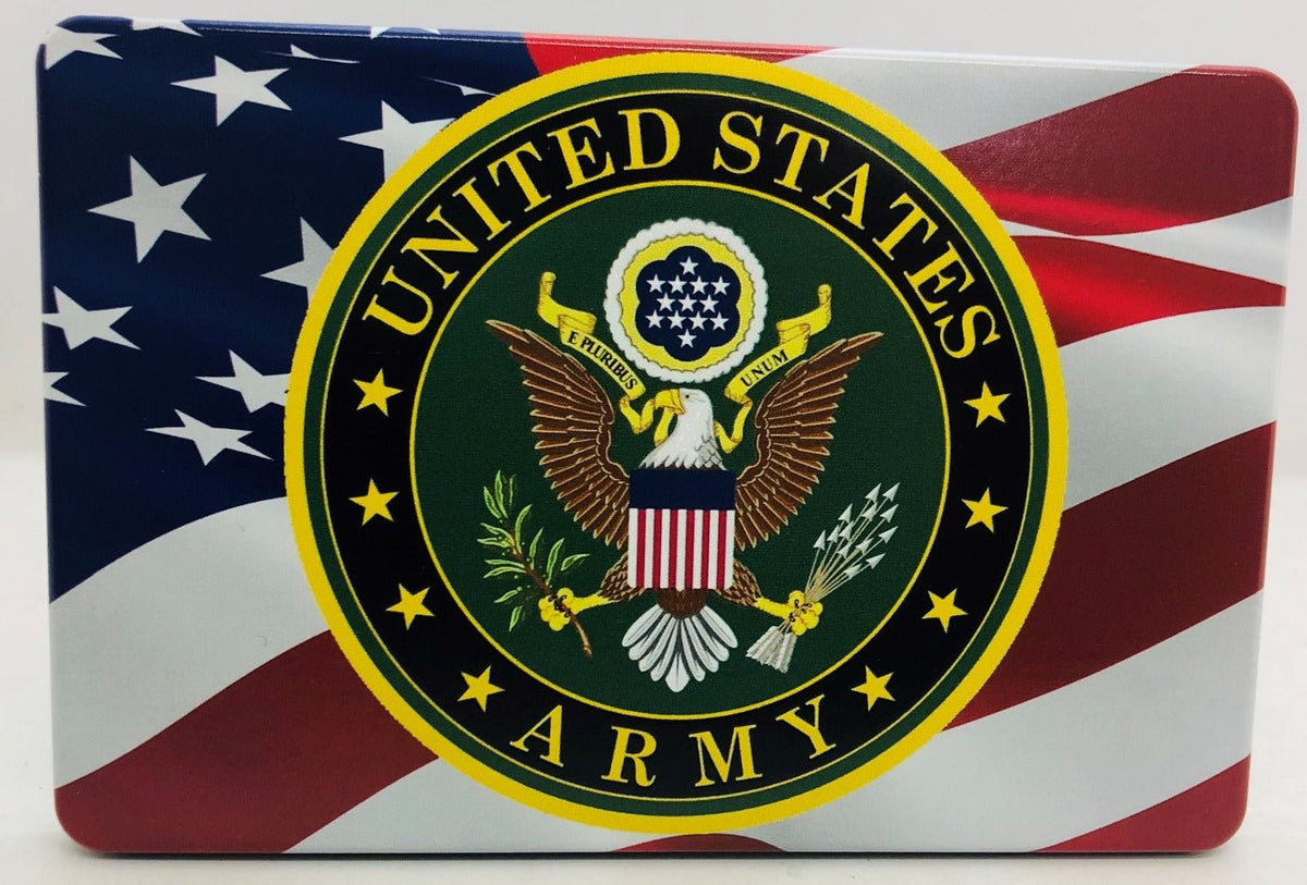 U.S. Army Emblem Waving American Flag Full Color Billet Aluminum Hitch Cover