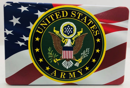 U.S. Army Emblem Waving American Flag Full Color Billet Aluminum Hitch Cover