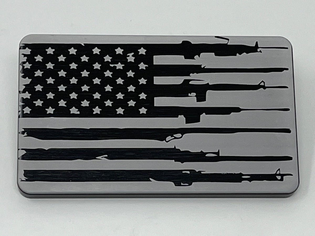 American Flag Rifles Laser Engraved Billet Aluminum Hitch Cover