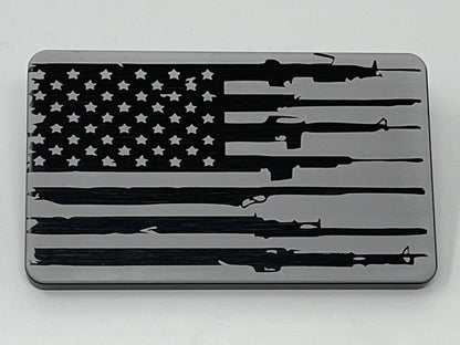 American Flag Rifles Laser Engraved Billet Aluminum Hitch Cover