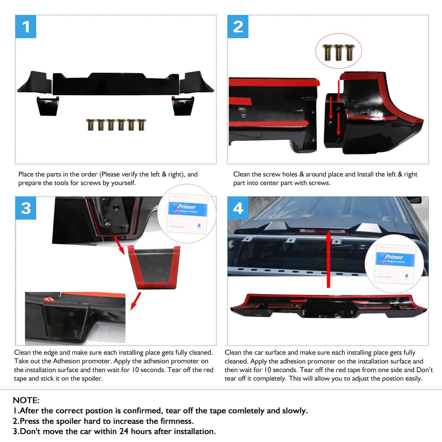 2014-2021 Toyota Tundra All Cab & Bed Size IKON Style Roof Spoiler ABS
