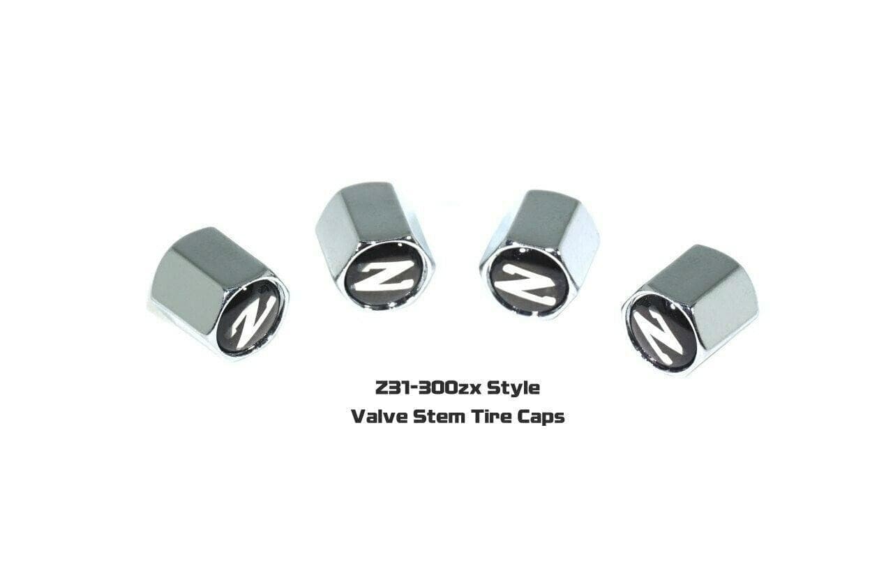 Chrome Valve Stem Tire Caps, Style: Nissan 300zx Z31 '84-89