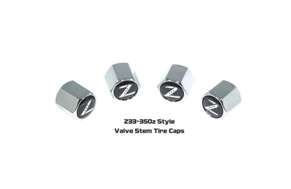 Chrome Valve Stem Tire Caps, Style: Nissan 350z Z33