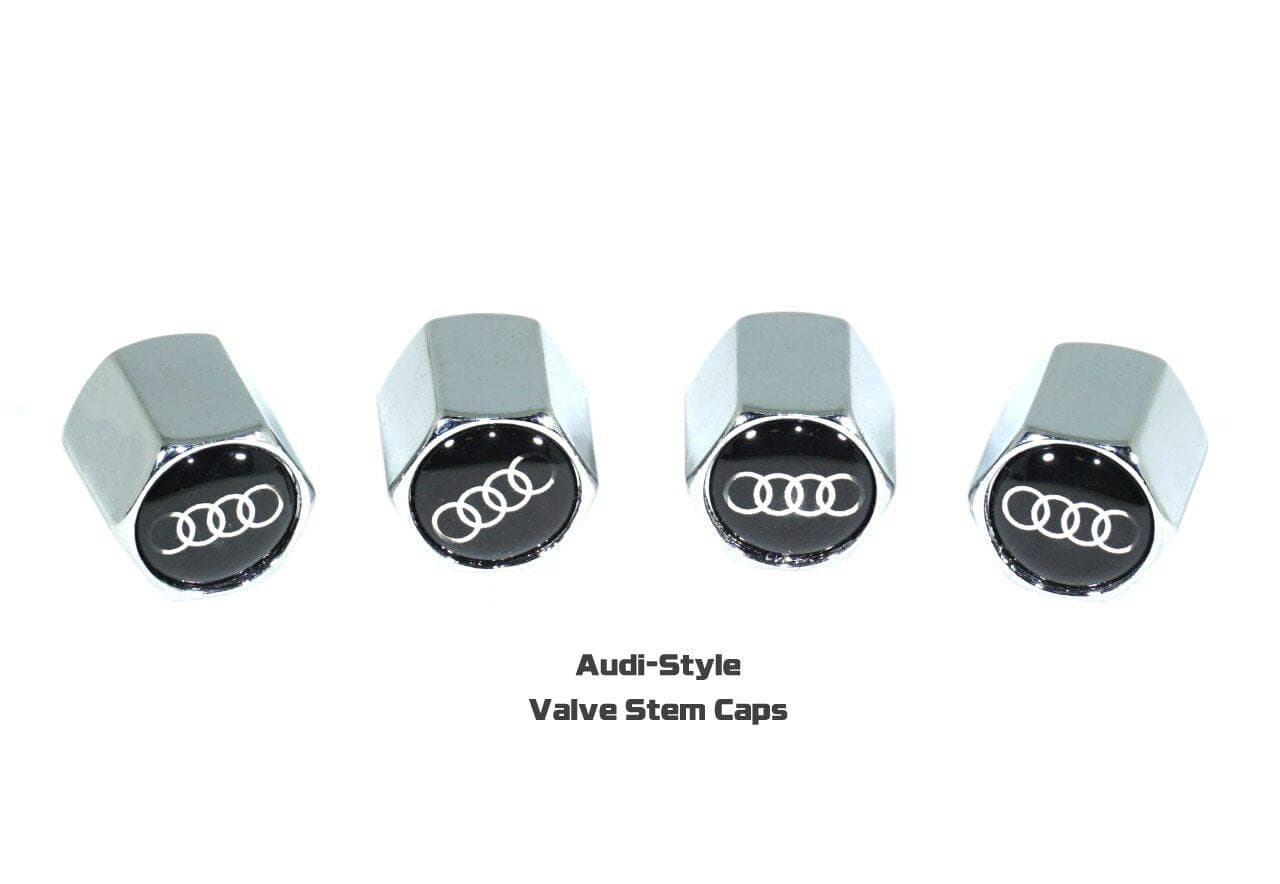 Chrome Valve Stem Tire Caps, Style: AUDI