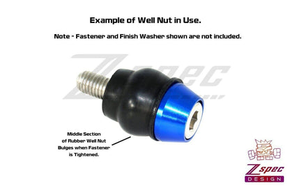 ZSPEC M8 Rubber Well Nuts for SUV/Truck Body Elements & Over-Fender Flares, 10-Pack