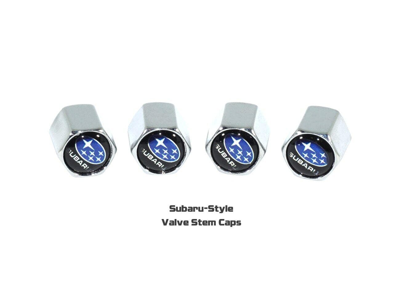 Chrome Valve Stem Tire Caps, Style: SUBARU