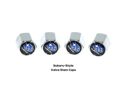 Chrome Valve Stem Tire Caps, Style: SUBARU