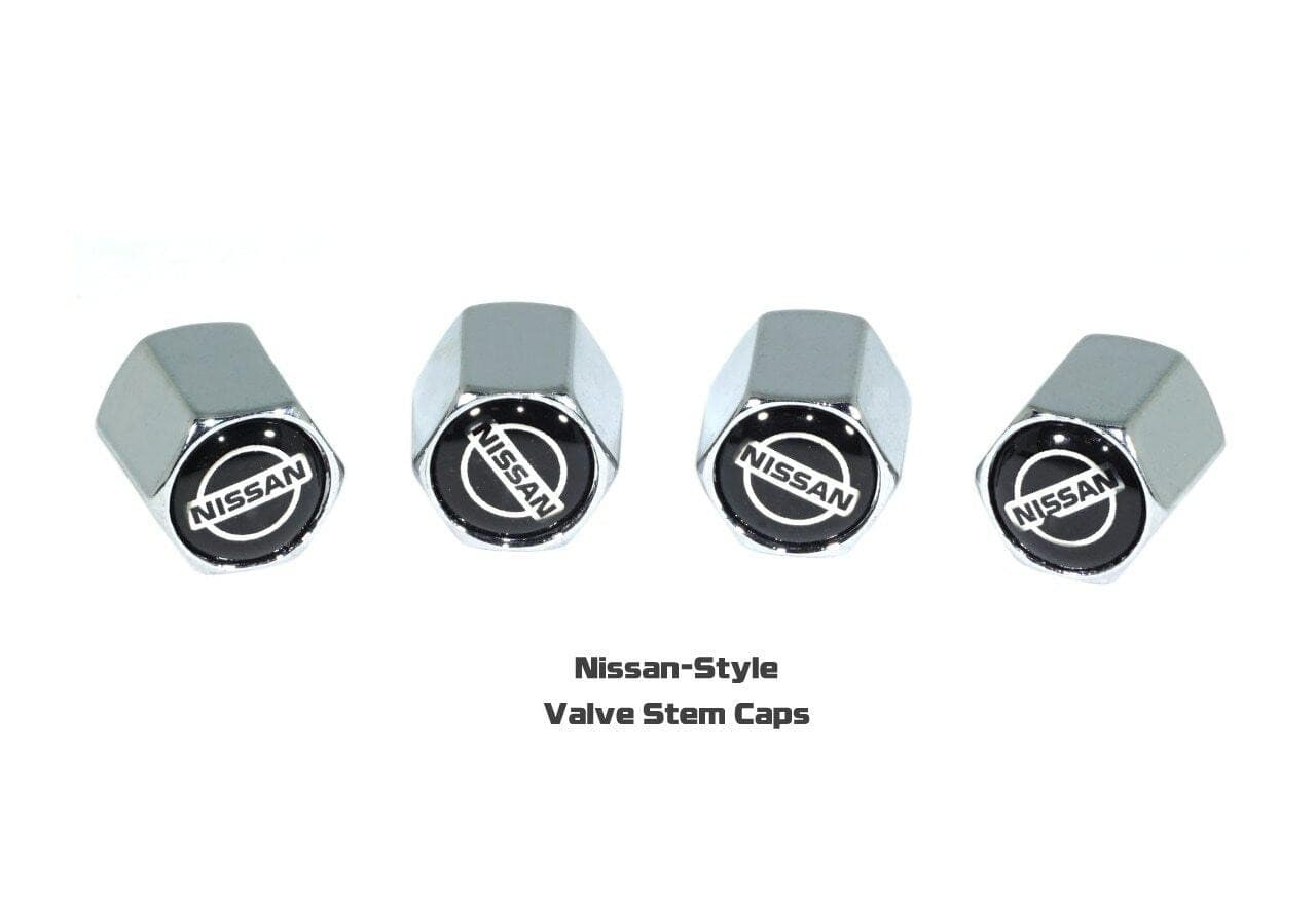 Chrome Valve Stem Tire Caps, Style: Nissan