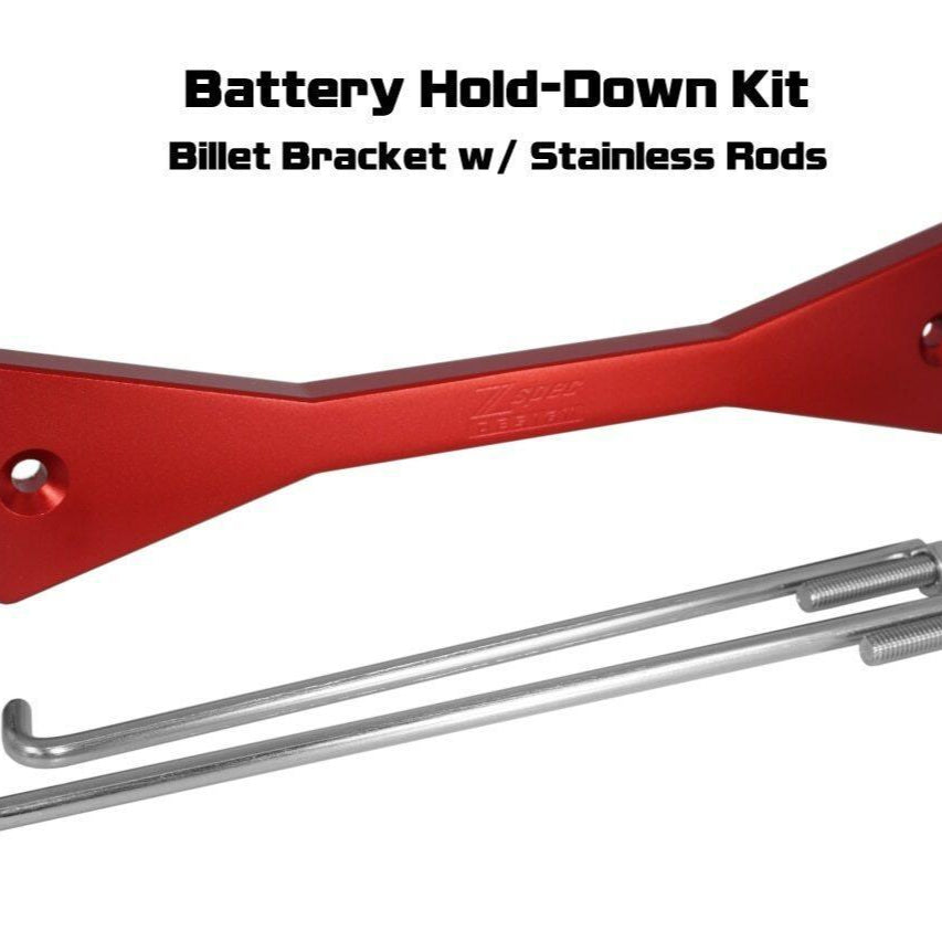 ZSPEC Battery Hold Down/Bracket, Billet Bracket w/ Stainless Hardware