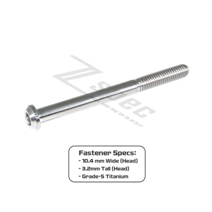ZSPEC M6-1.0x70mm Dress Up Bolt® Fastener, Angled Head, Titanium Grade-5, Per Each