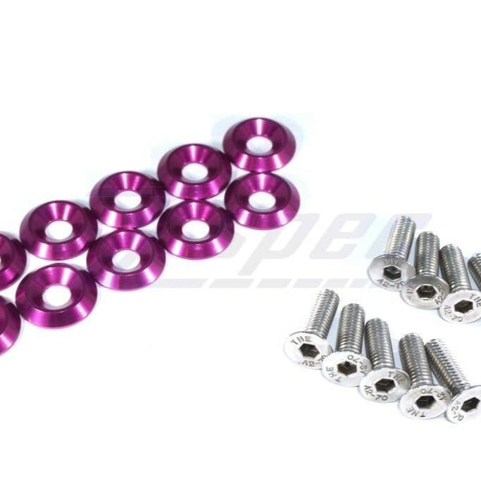 ZSPEC Metric Fender Fastener Kit, M6-1.0x20mm Fasteners, 10-Pack, Stainless & Billet