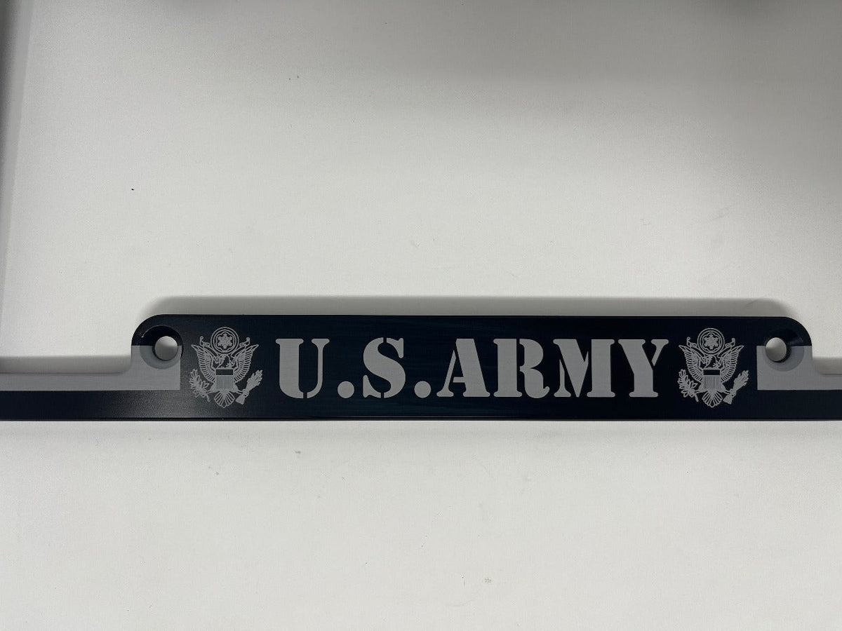 Army American Flag Billet Aluminum License Plate Frame