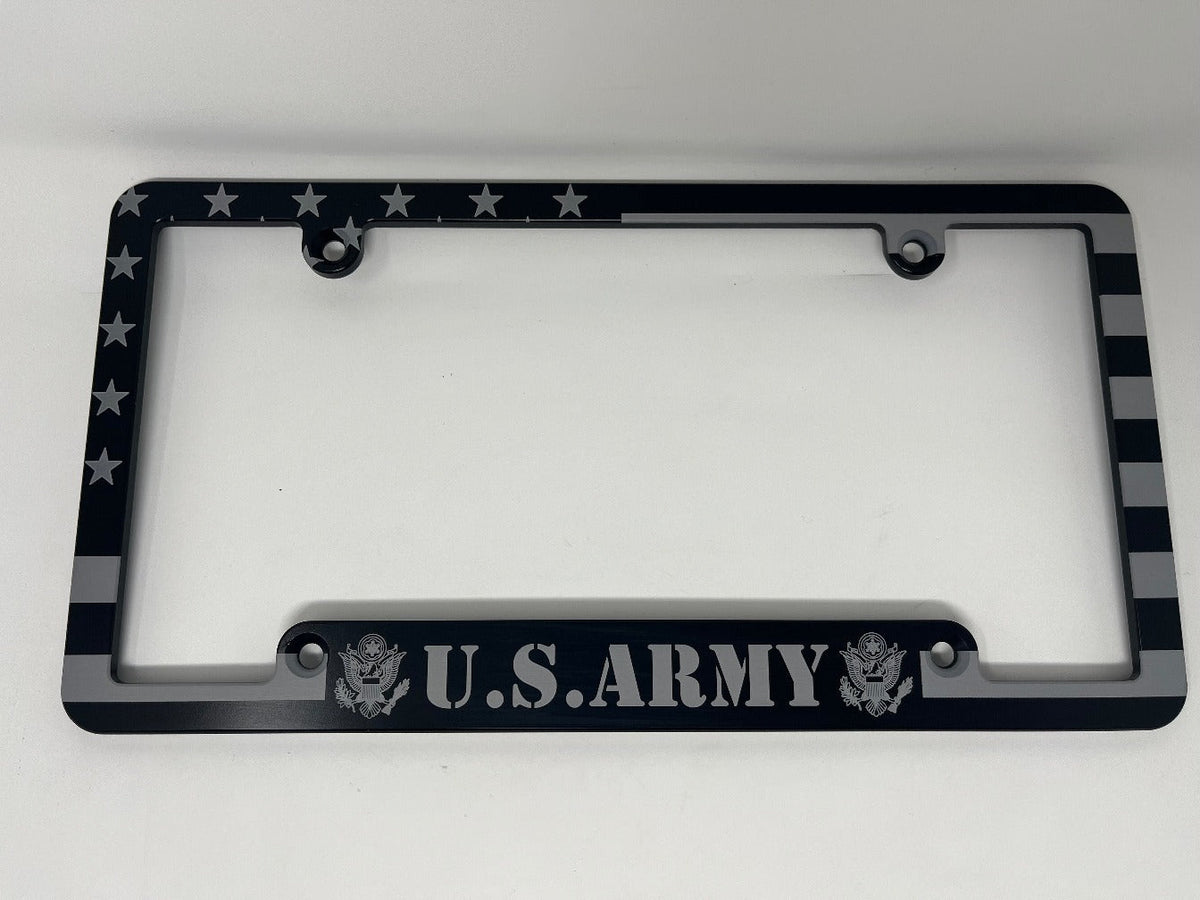 Army American Flag Billet Aluminum License Plate Frame