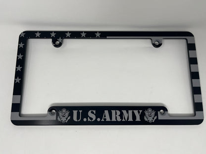Army American Flag Billet Aluminum License Plate Frame