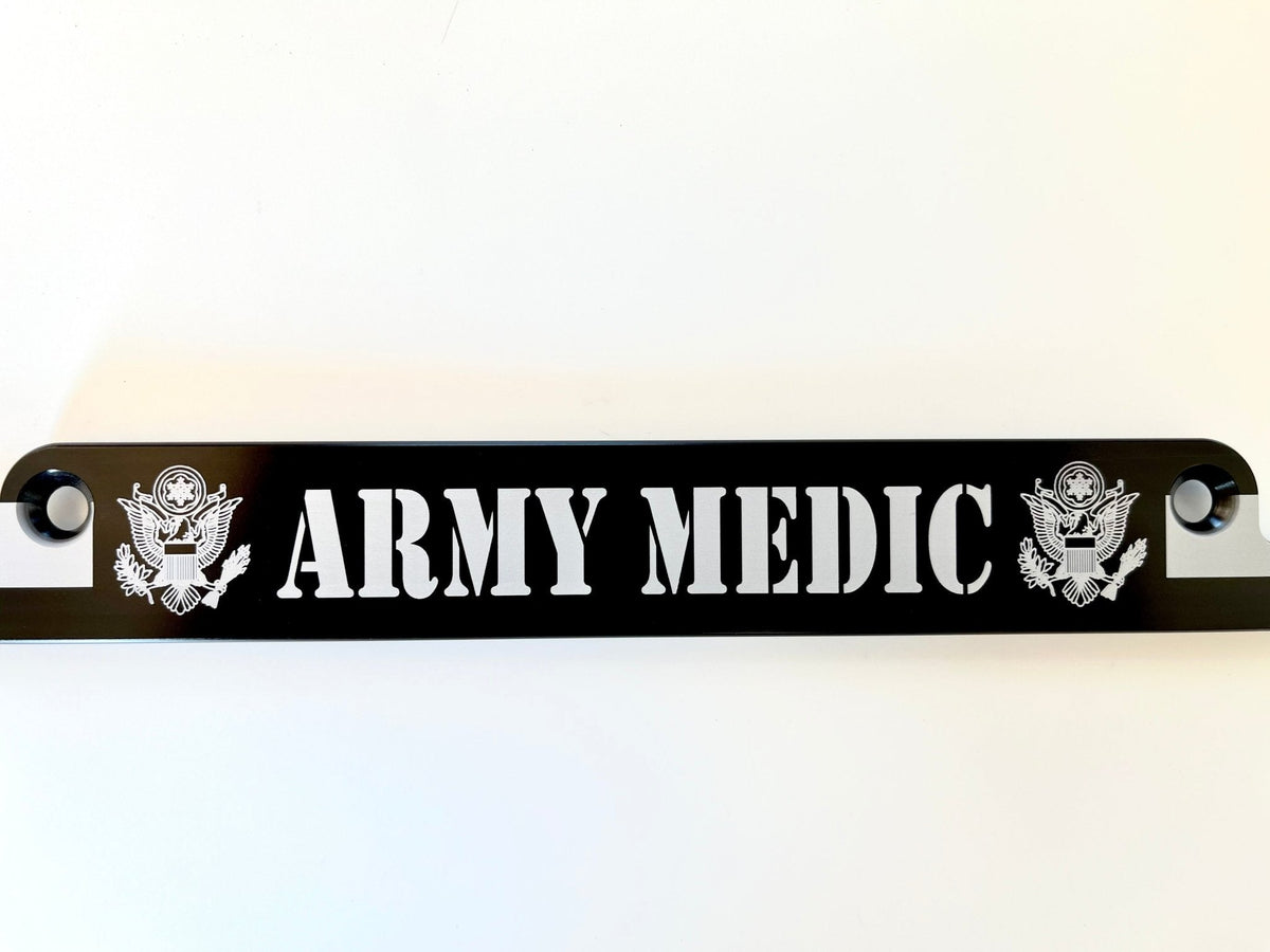 Army Medic American Flag Billet Aluminum License Plate Frame