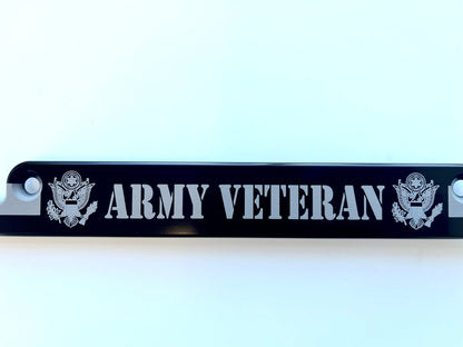 Army Veteran American Flag Billet Aluminum License Plate Frame