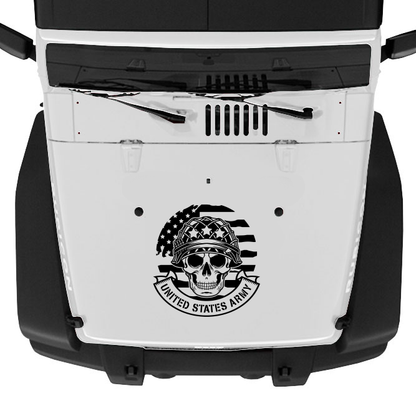 Patriotic US Army Skull Hood Graphic