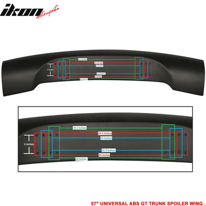 Fit For Nissan 57in ABS GT BLK Rear Span Trunk Spoiler Sports