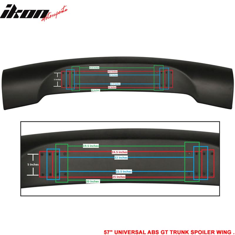 Universal GT Style Black JDM Adjustable Rear Trunk Spoiler Wing ABS