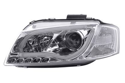 Audi A3 (8P 8PA) Chrome LED Headlights with Daytime Running Lights (2003-2008)