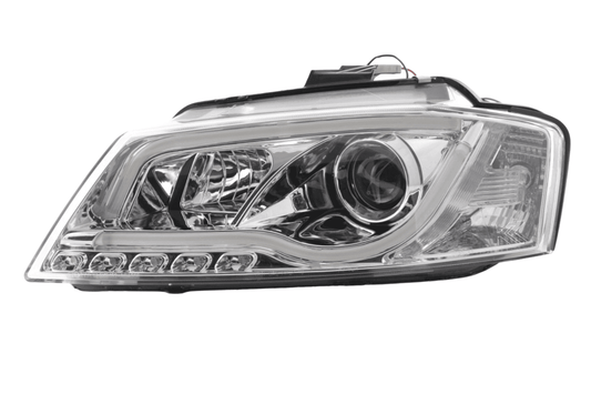Audi A3 (8P 8PA) Chrome LED Headlights with Daytime Running Lights (2008-2012)